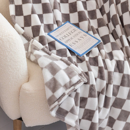 Bobby Gray Retro Checkered Flannel Throw Blanket (Long) | Dusk & Bloom