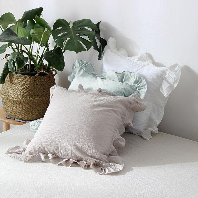 Sarah Sage Green Ruffle Pillow Cover | Dusk & Bloom