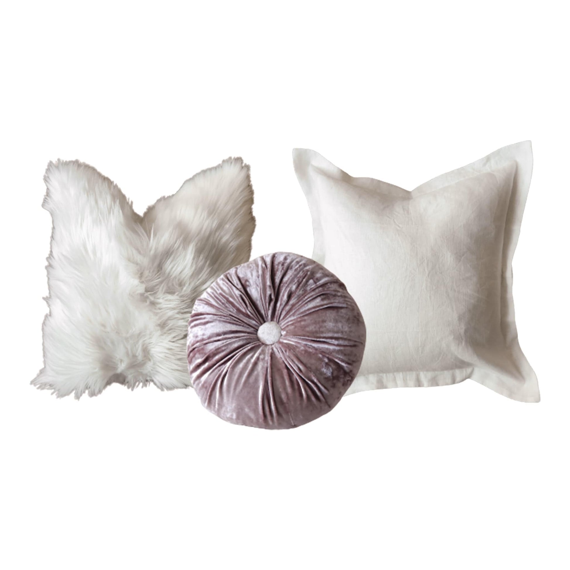 Wynter Lilac & White Glam Pillow Cover Combo | Dusk & Bloom