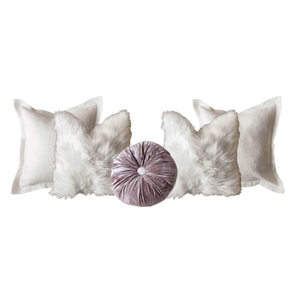Wynter Lilac & White Glam Pillow Cover Combo | Dusk & Bloom