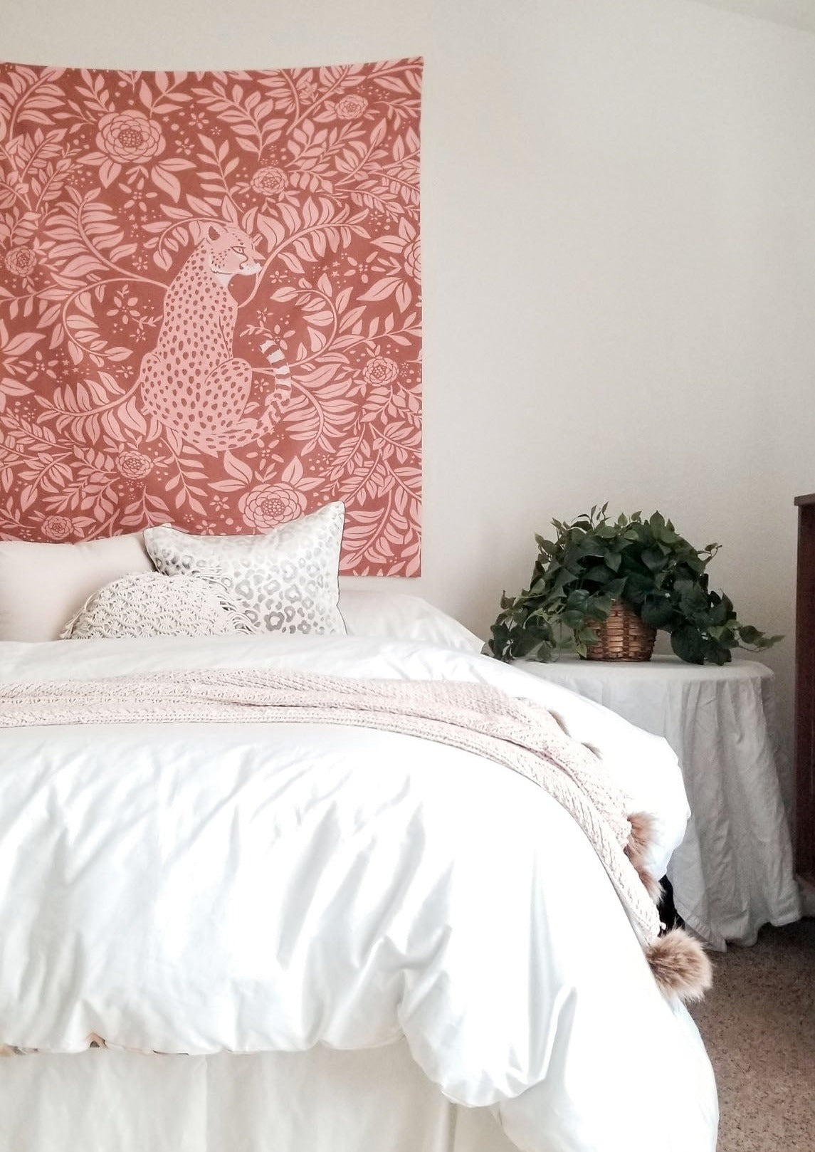 Brown Botanical 'Cheetah Summer Collection IX' Wall Tapestry by Avenie | Dusk & Bloom