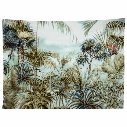 Green Tropical 'Jungle Landscape' Wall Tapestry by Marta Barragan Camarasa | Dusk & Bloom