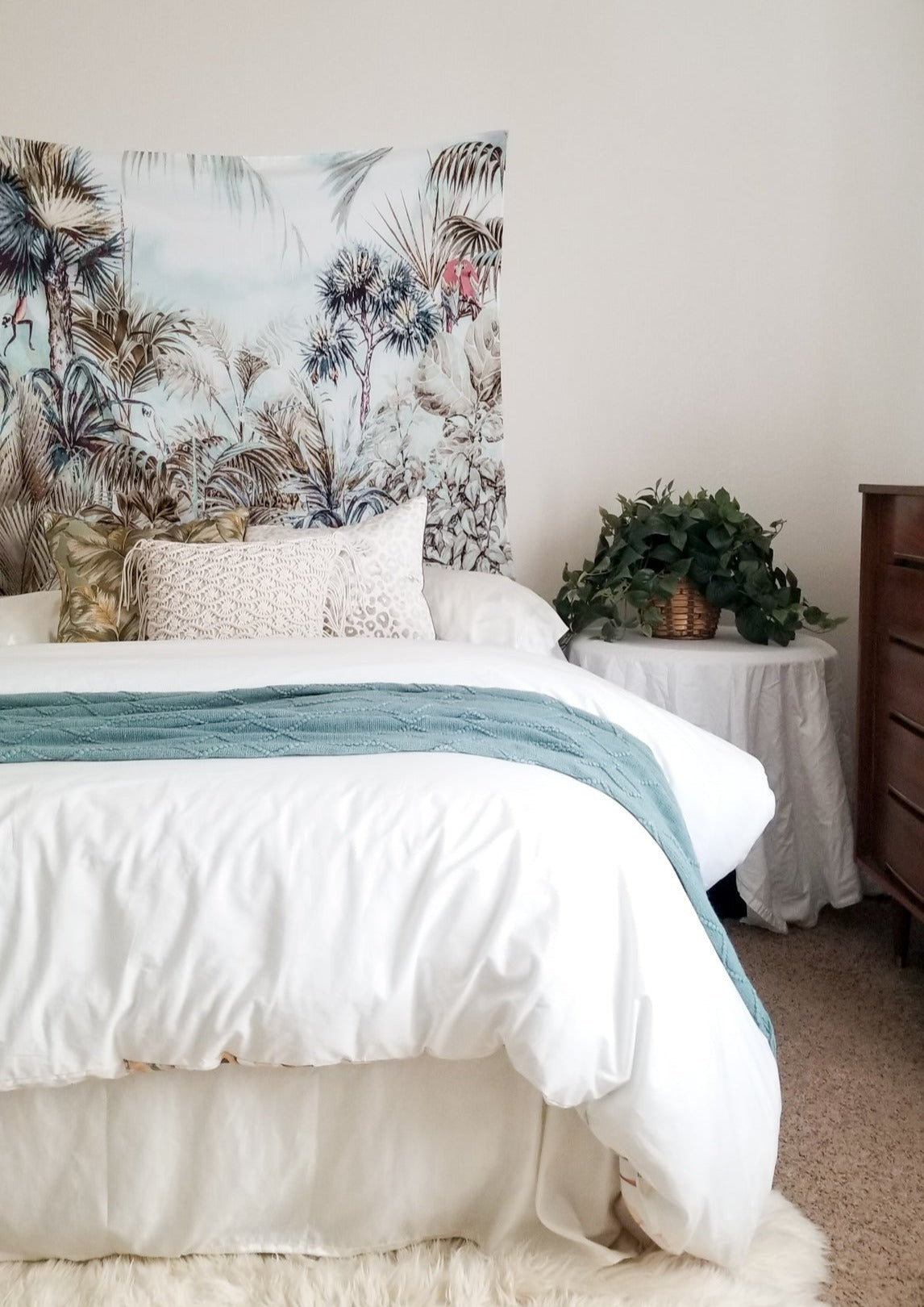 Green Tropical 'Jungle Landscape' Wall Tapestry by Marta Barragan Camarasa | Dusk & Bloom
