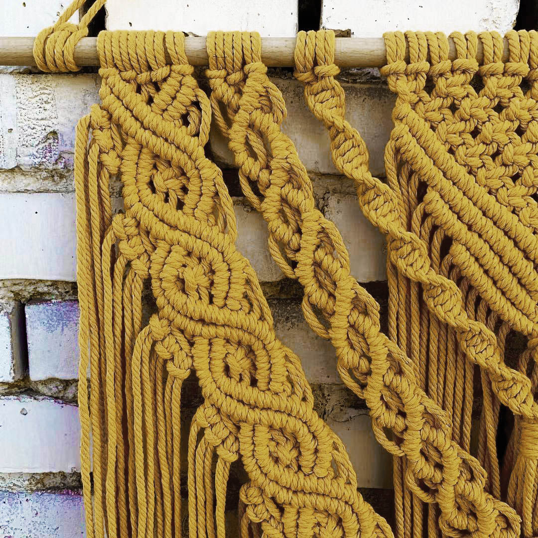 Ochre Yellow Freya Macrame Fringe Wall Hanging / Tapestry | Dusk & Bloom