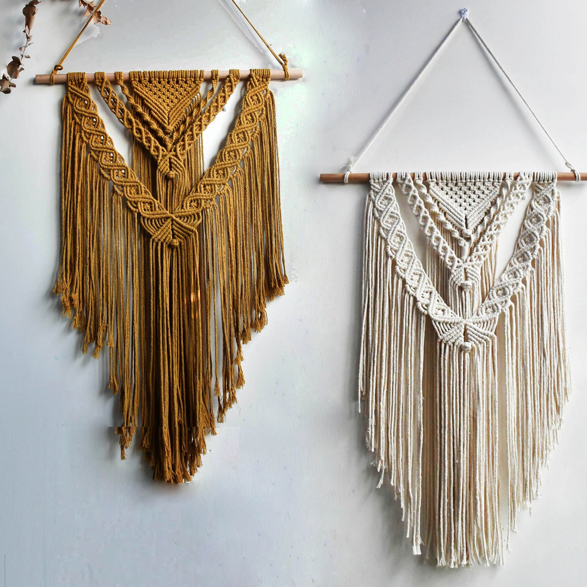Ochre Yellow Freya Macrame Fringe Wall Hanging / Tapestry | Dusk & Bloom