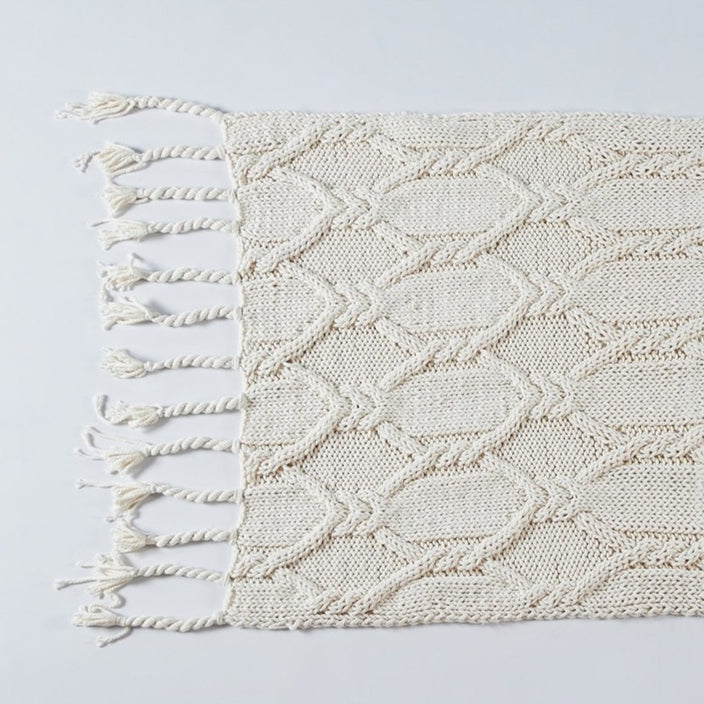 Annabelle Chunky Knit Throw Blanket in Ivory | Dusk & Bloom