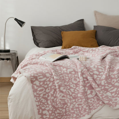 Amara Pink Leopard Microfiber Throw Blanket (51" x 63", Reversible) | Dusk & Bloom