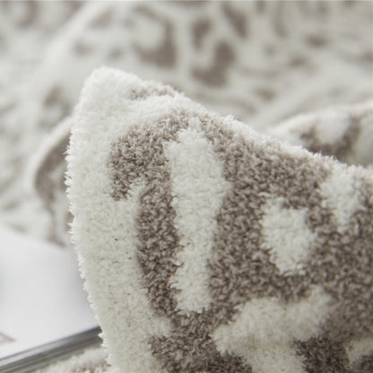 Amara Taupe Leopard Microfiber Throw Blanket (51" x 63", Reversible, Brown Gray) | Dusk & Bloom