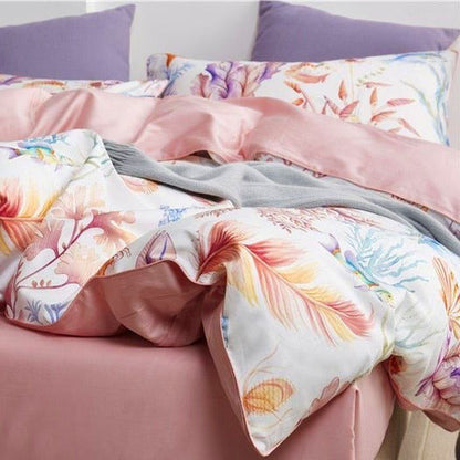 Ariel Pink Sea Life 4 Piece Duvet Cover Set with Sheets | Dusk & Bloom