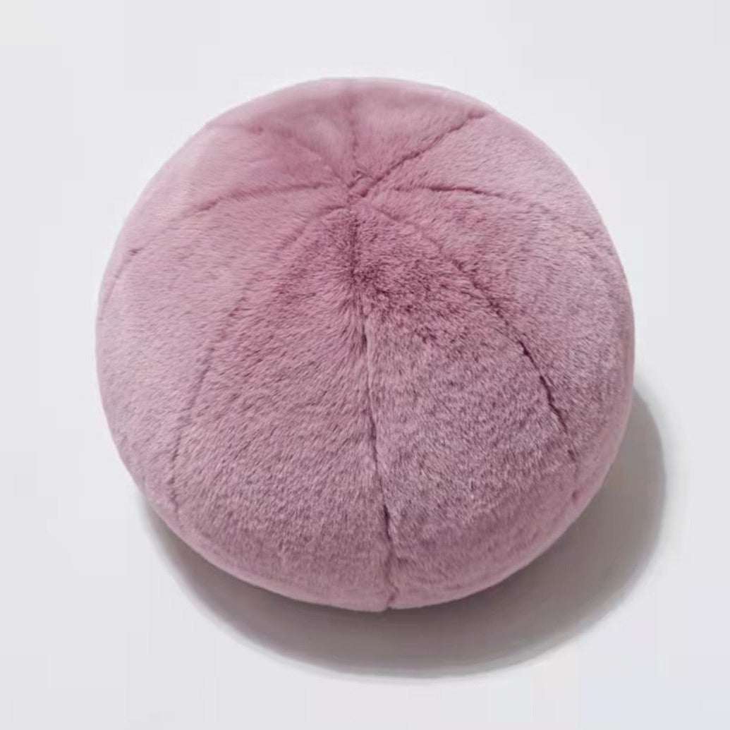 Fawn Mauve Purple Faux Fur Pillow Ball (11") | Dusk & Bloom