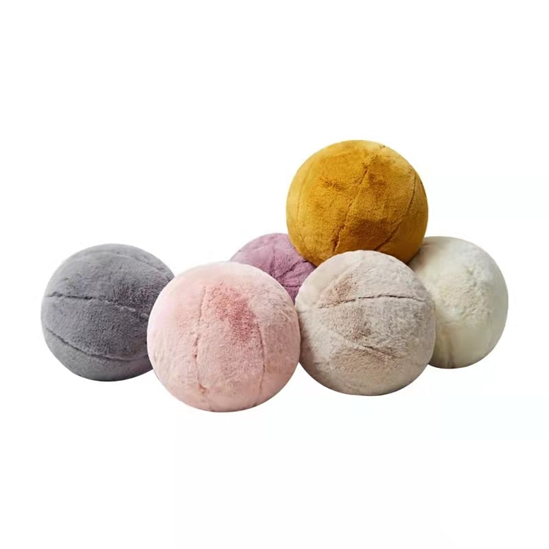 Fawn White Faux Fur Pillow Ball (11") | Dusk & Bloom