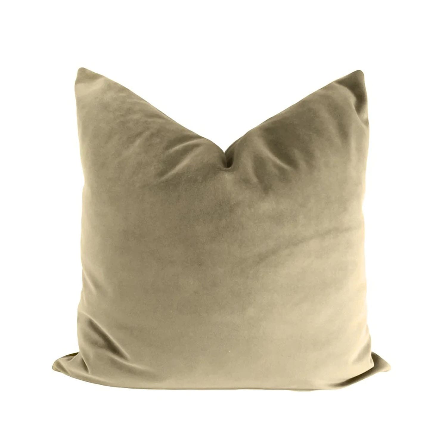 Victoria II Khaki Tan Velvet Pillow Cover | Dusk & Bloom