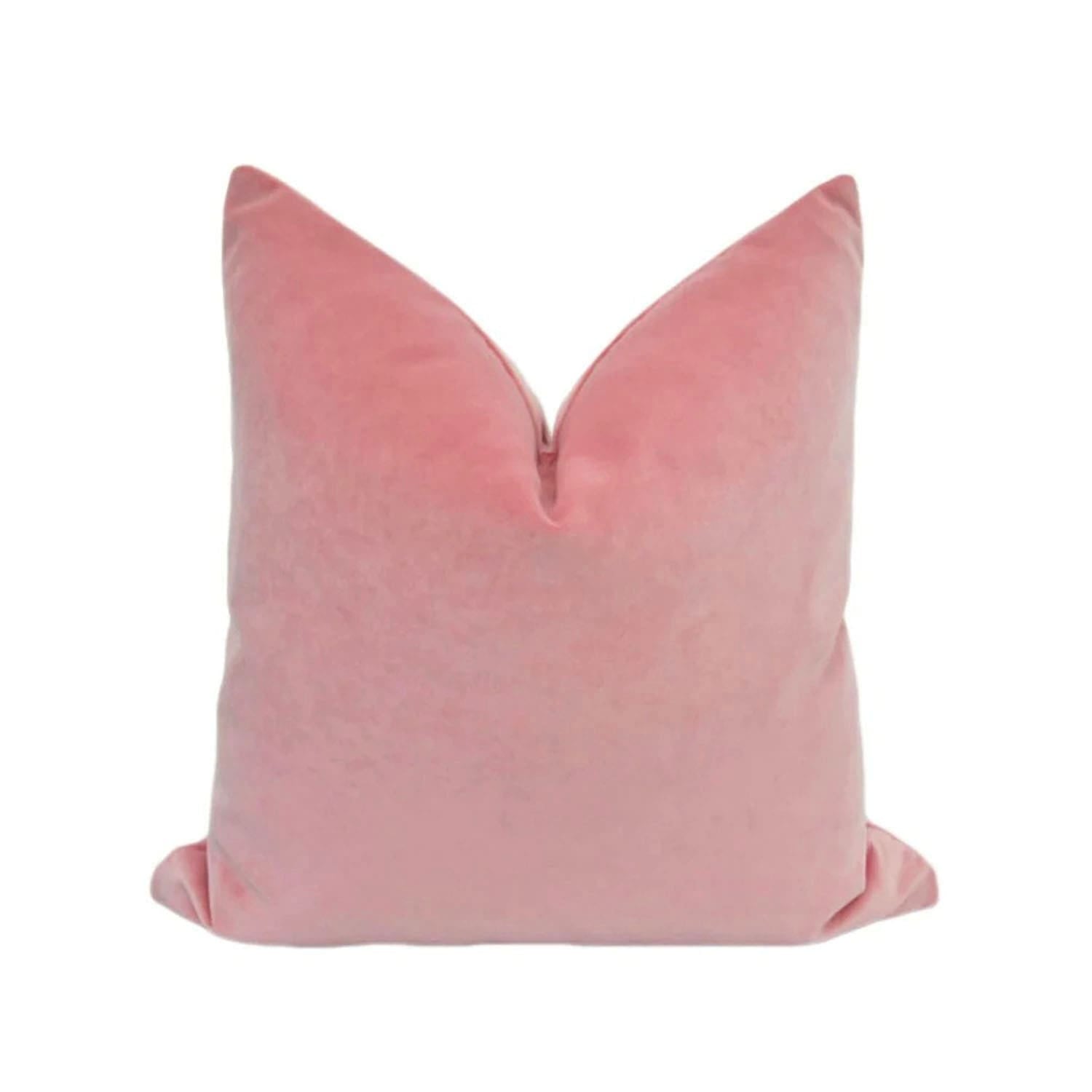 Victoria II Light Bubble Gum Pink Velvet Pillow Cover | Dusk & Bloom
