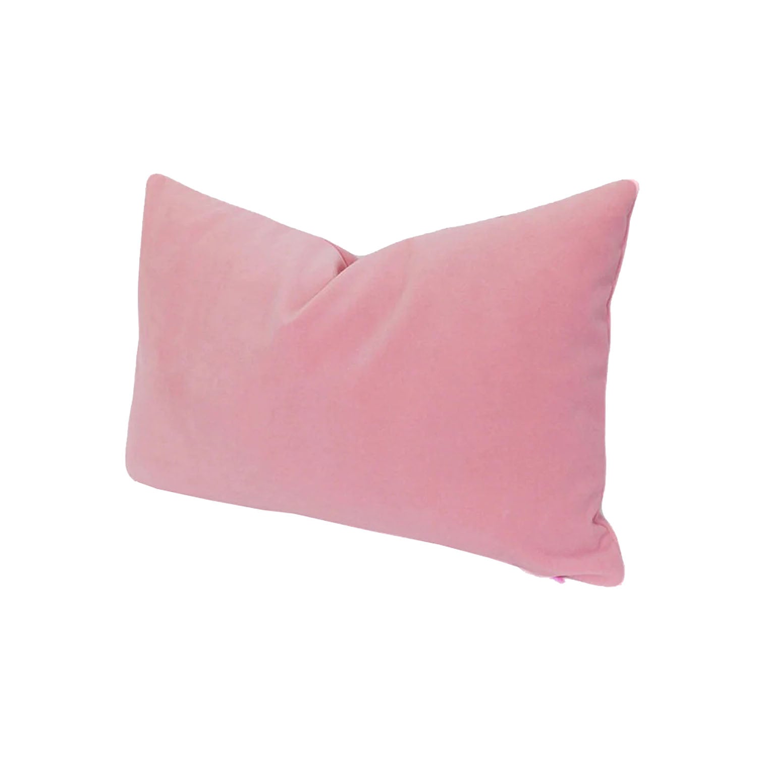Victoria II Light Bubble Gum Pink Velvet Lumbar Pillow Cover | Dusk & Bloom