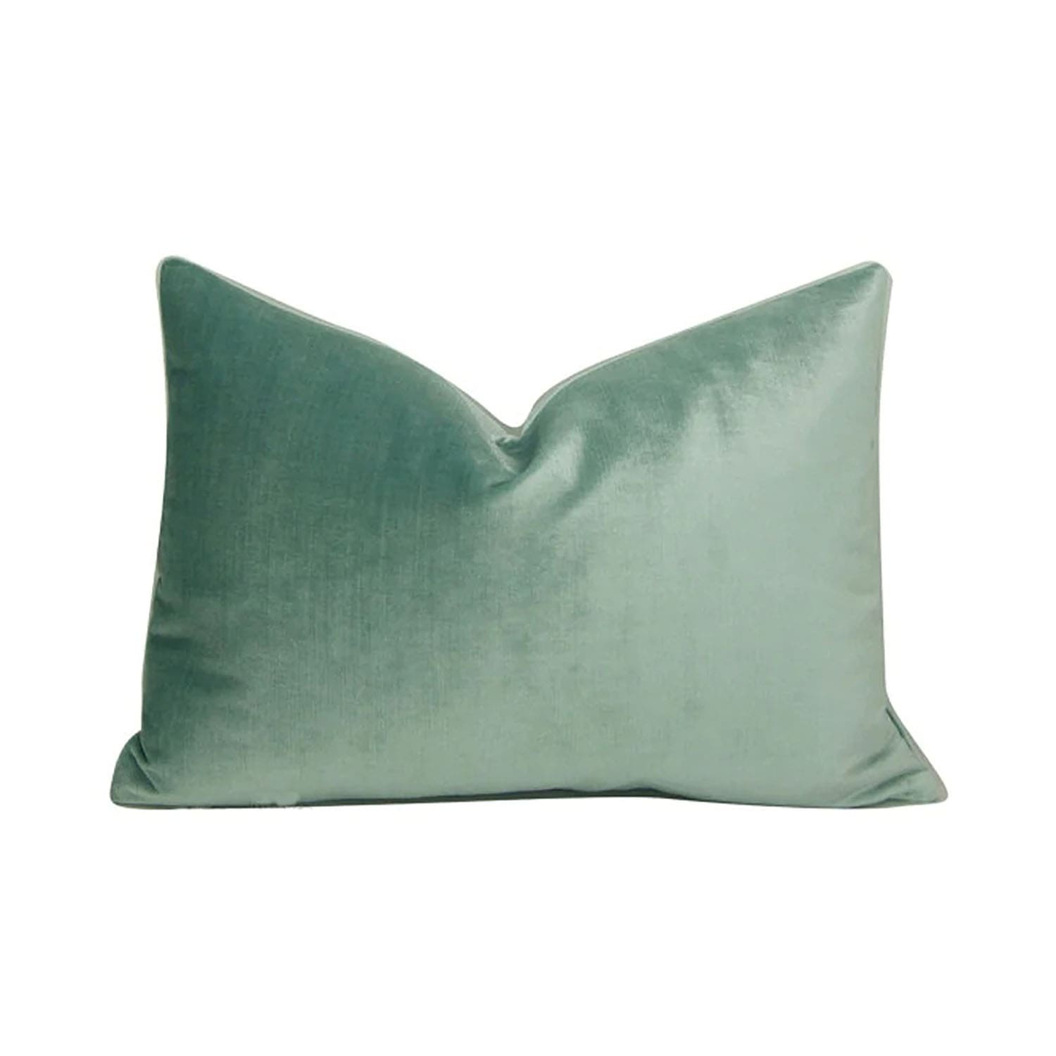 Victoria II Sea Foam Green Velvet Lumbar Pillow Cover | Dusk & Bloom