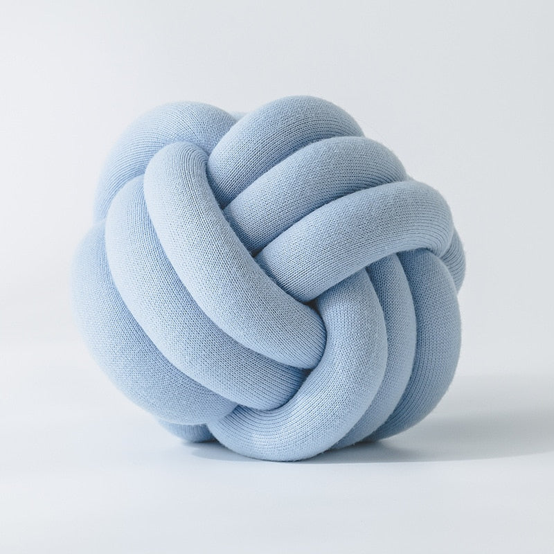 Cici Light Blue Knot Pillow (12", Handmade) | Dusk & Bloom