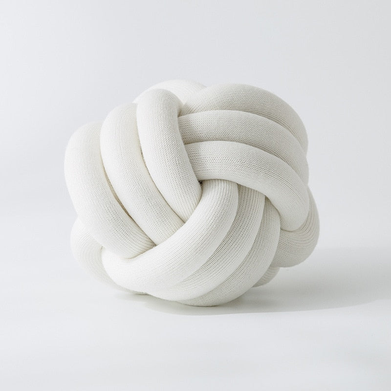 Cici White Knot Pillow (12", Handmade) | Dusk & Bloom
