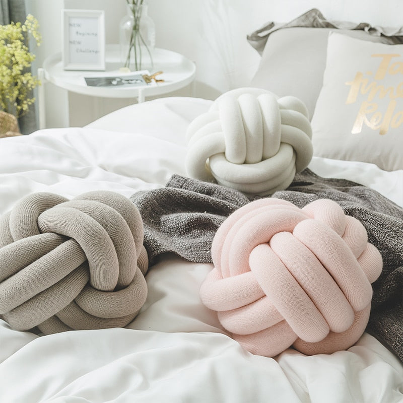 Cici White Knot Pillow (12", Handmade) | Dusk & Bloom