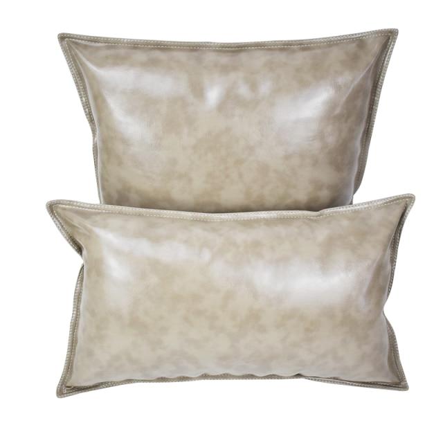 Daryl Taupe Faux Leather Pillow Cover (Brown Gray) | Dusk & Bloom